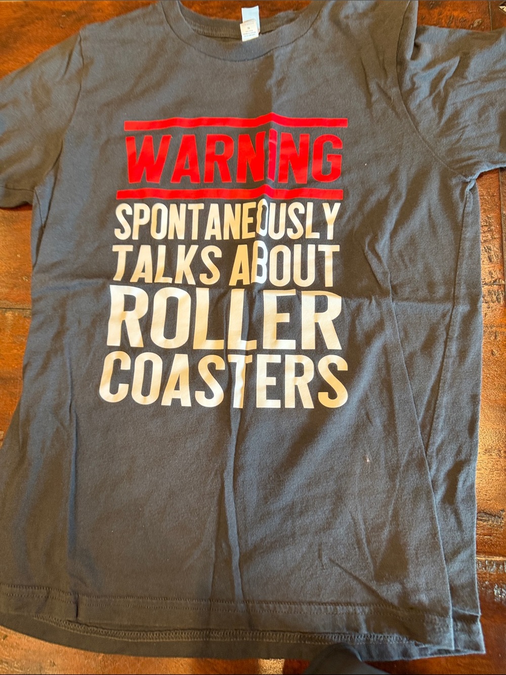 Bella Canvas Grey Tee with Red and White Warning Graphic